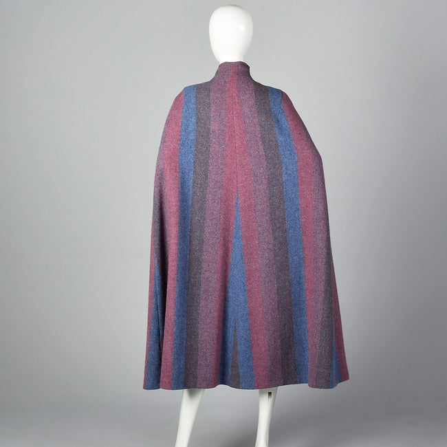 1970s Wool Cape with Attached Scarf