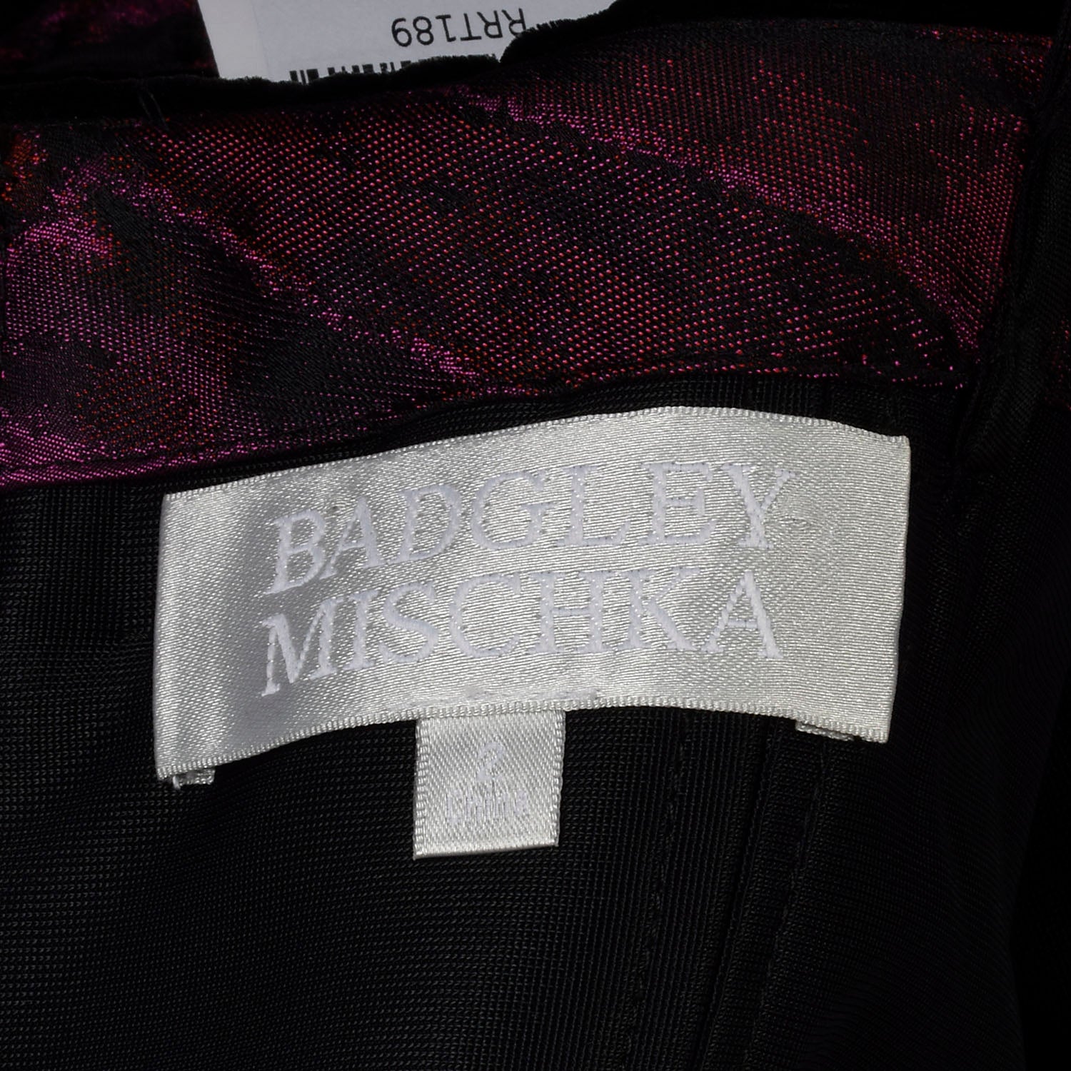 Badgley Mischka Strapless Party Dress Purple Black Red Velvet Shift NWT
