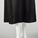 Large 1920s Silk Dress Black on Black Art Deco Trumpet Bell Sleeve Evening Gown