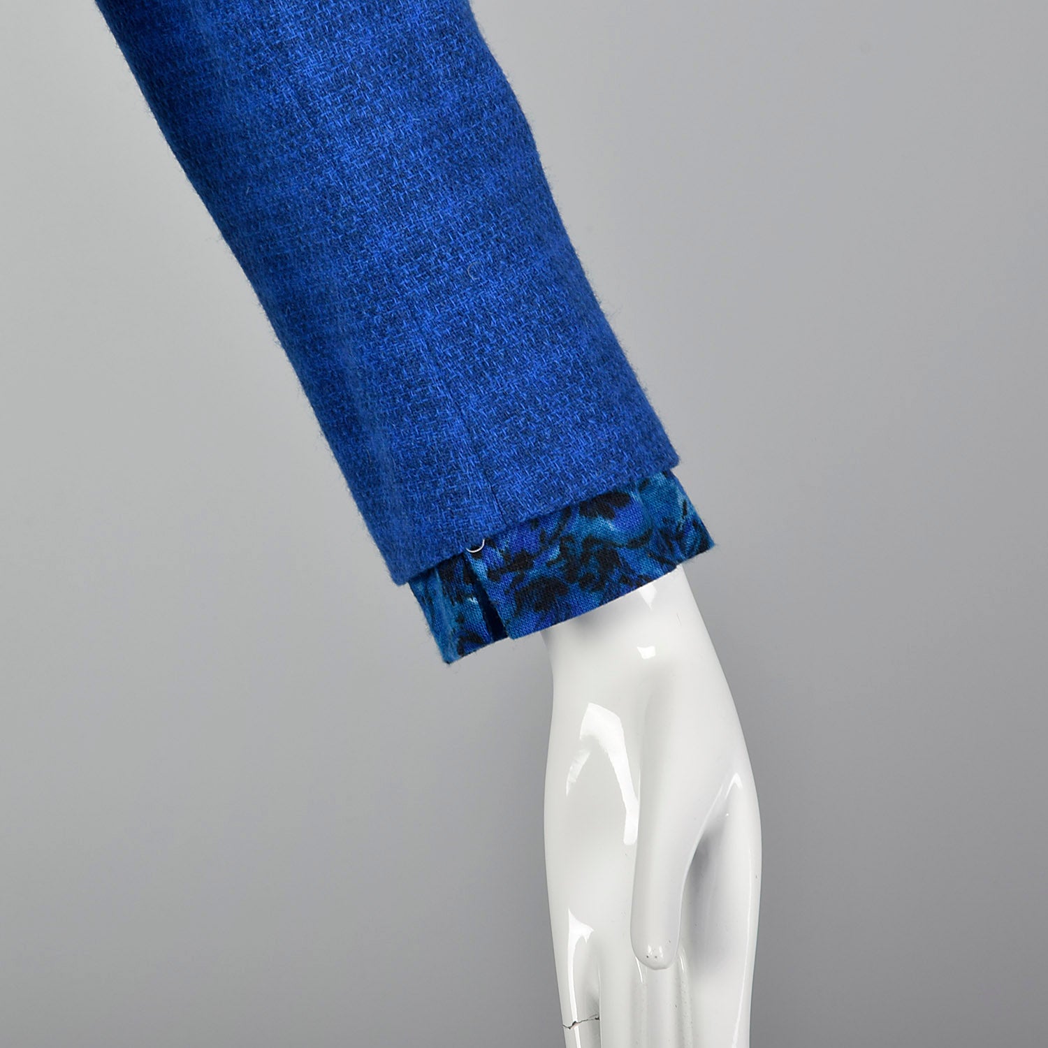 Medium 1960s Davidow Three Piece Blue Tweed Skirt Suit
