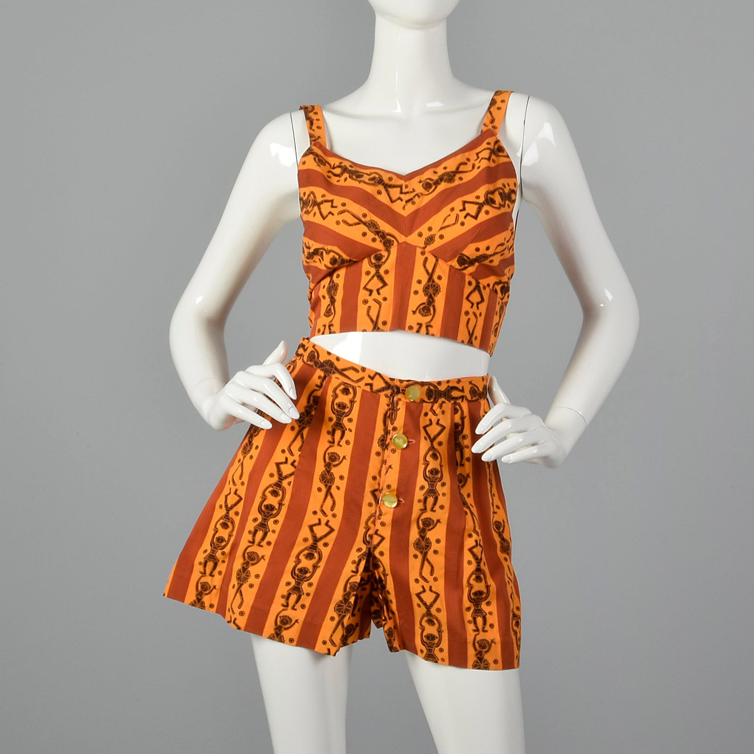 XS 1950s Two Piece Playsuit Beach Set