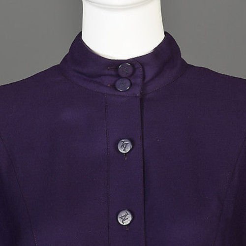 1980s Karl Lagerfeld Purple Wool Midi Dress