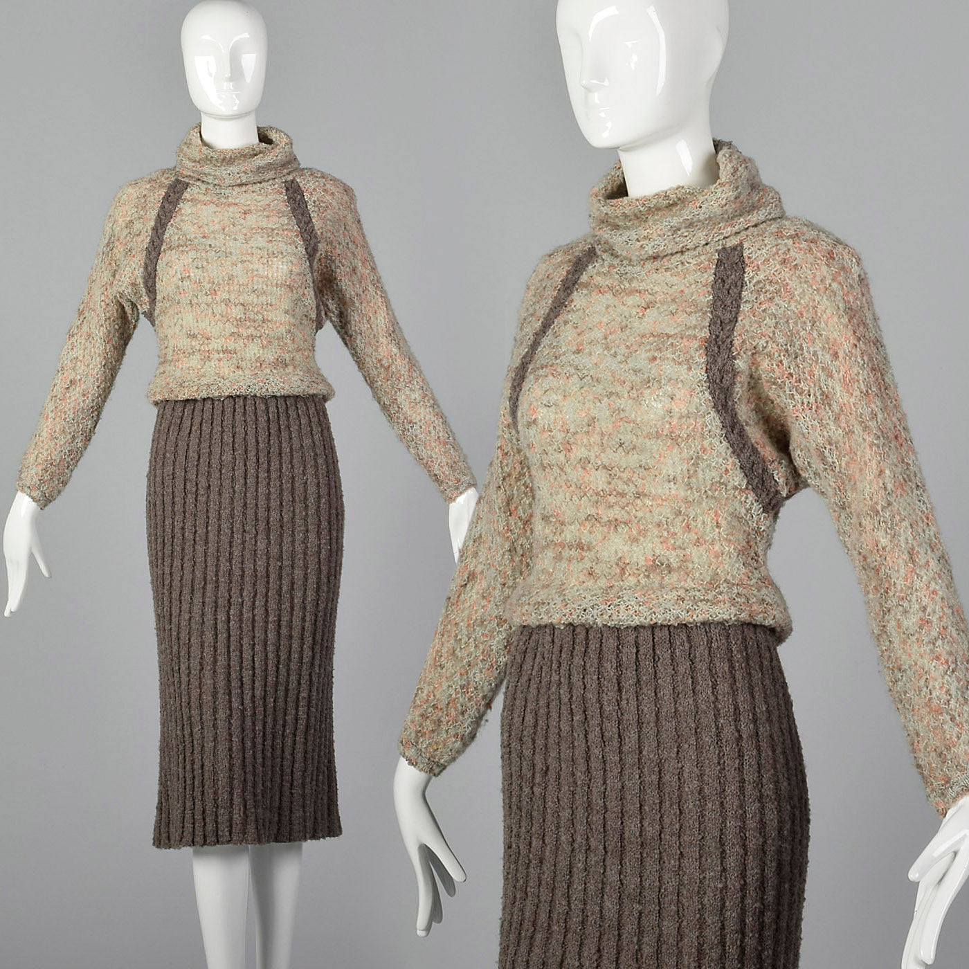 1970s Knit Dress with Cowl Neck