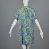 1960s Paisley Print Cotton House Dress