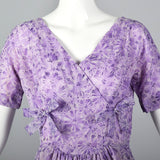 1950s Purple Floral Dress