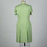 1950s Green Rayon Day Dress