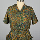 1950s Cotton Day Dress in Paisley Print