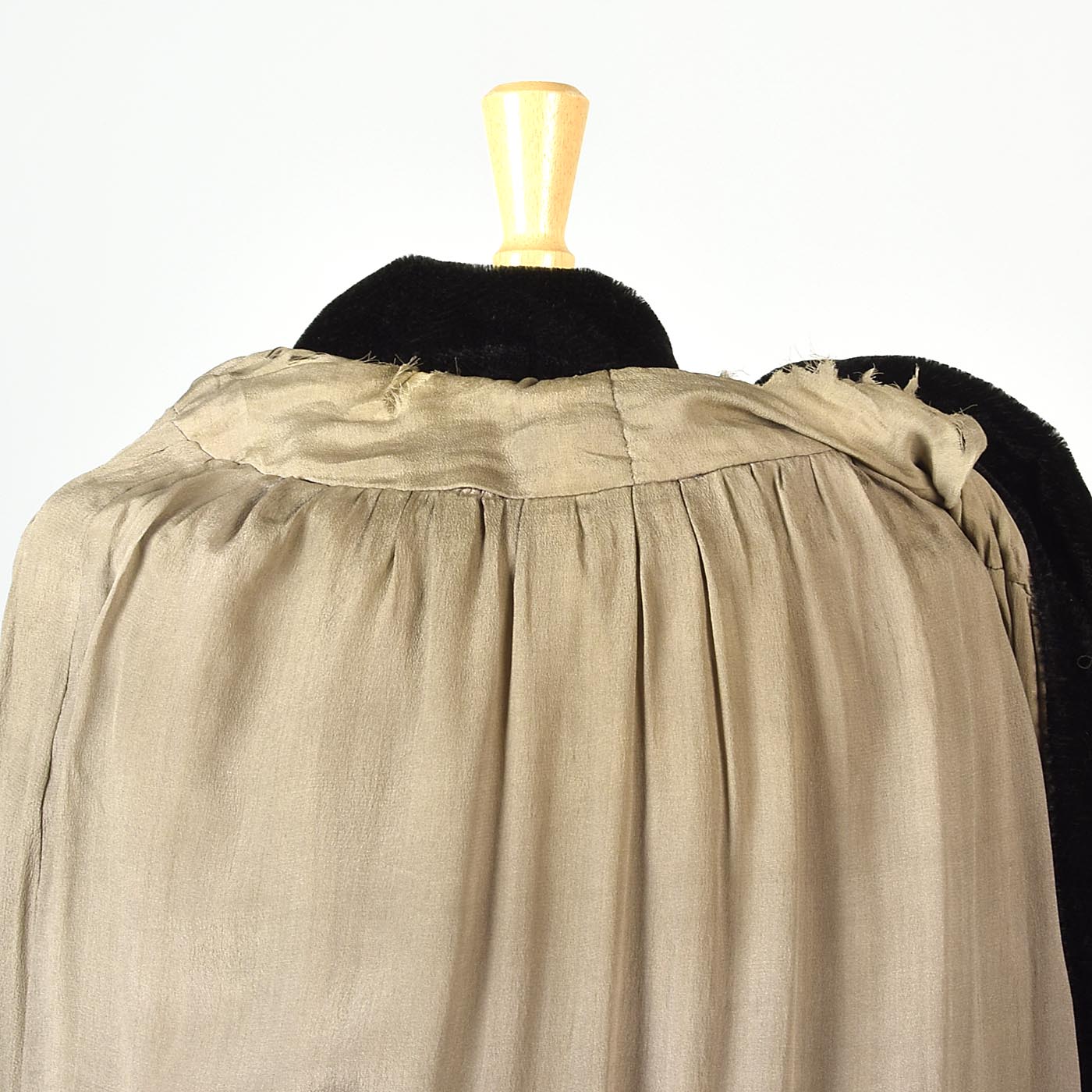 1920s Mohair Velvet Cape with Decorative Buckle