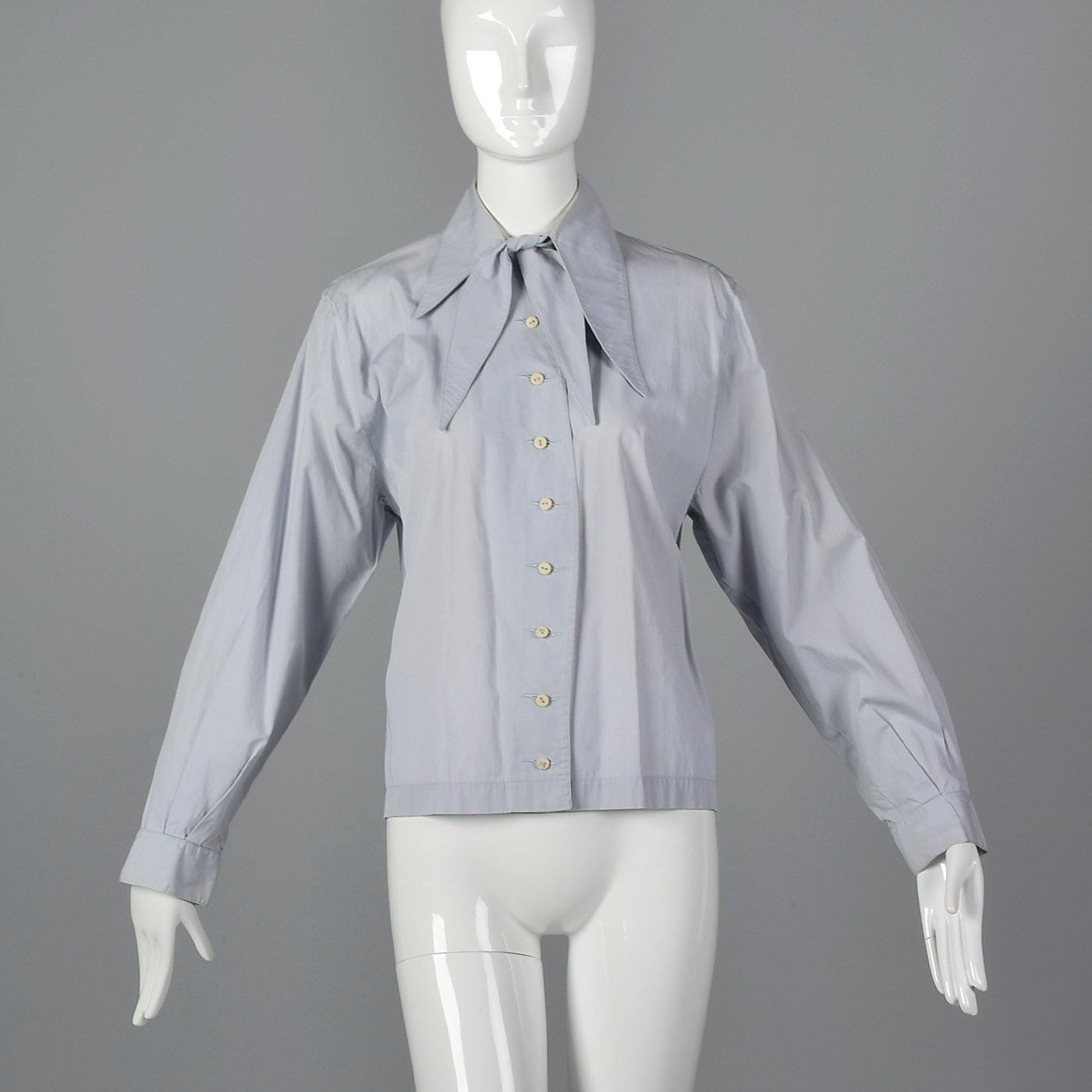 1980s Claude Montana Gray Blouse