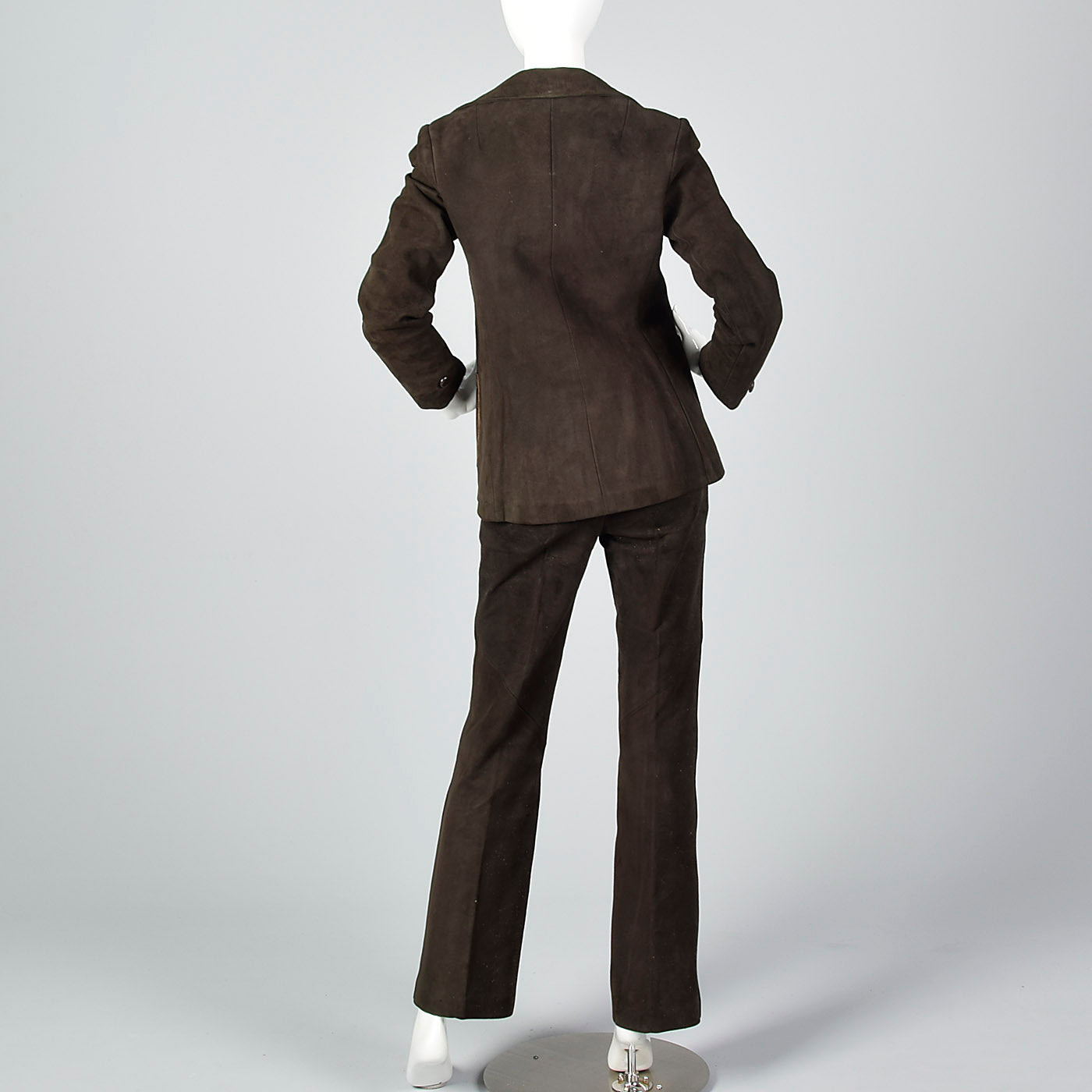 1970s Brown Suede Leather Suit