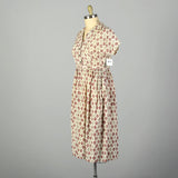 XL 1950s Cotton Day Dress Deadstock Lightweight Volup Summer Casual