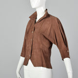 Small Jean Muir 1980s Brown Suede Jacket