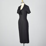 1950s Black Pencil Dress with Pussybow