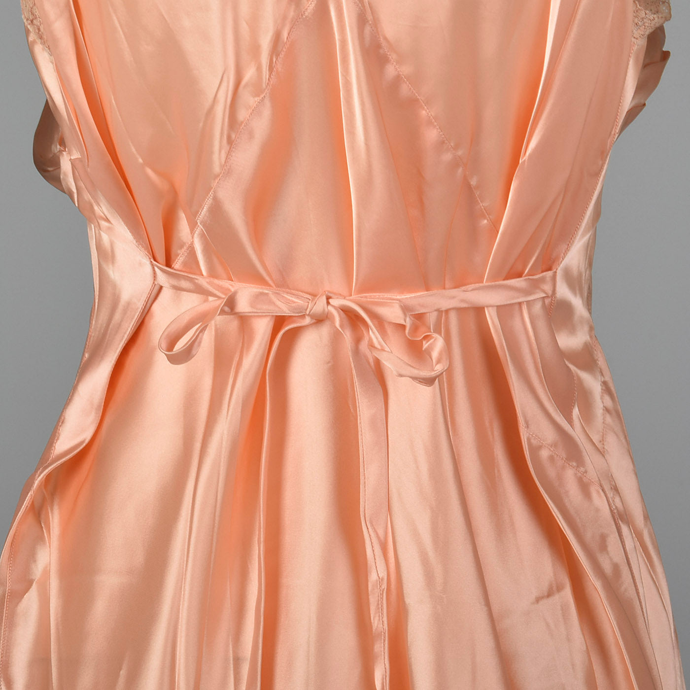 1930s Pink Satin Nightgown with Front Pocket
