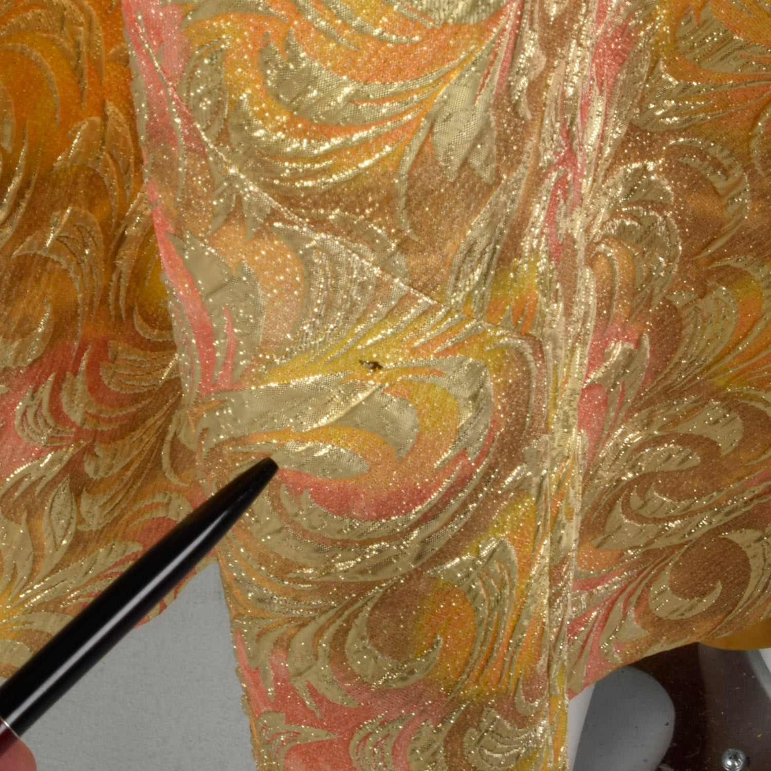 1960s Lucie Ann Flowy Metallic Gold Kaftan