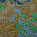 1960s Green and Blue Floral Dress with Mandarin Collar