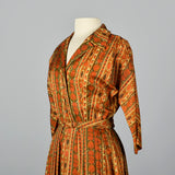 1960s Orange and Green Shirtwaist Dress
