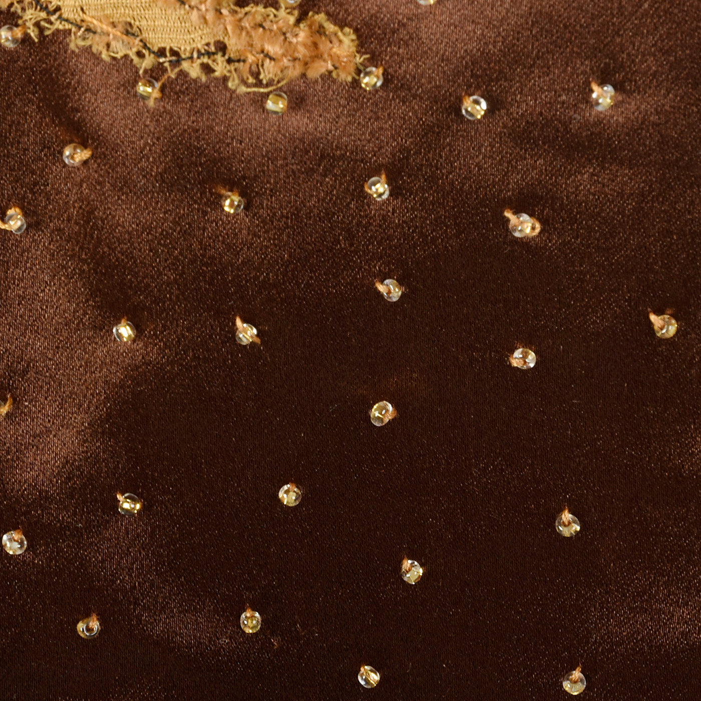 1950s Brown Dress with Lace Applique