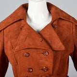 1960s Via Veneto Couture Boutique Suede Leather Trench Coat
