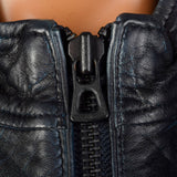 Medium Hugo Boss Cafe Racer Dark Navy Leather Jacket