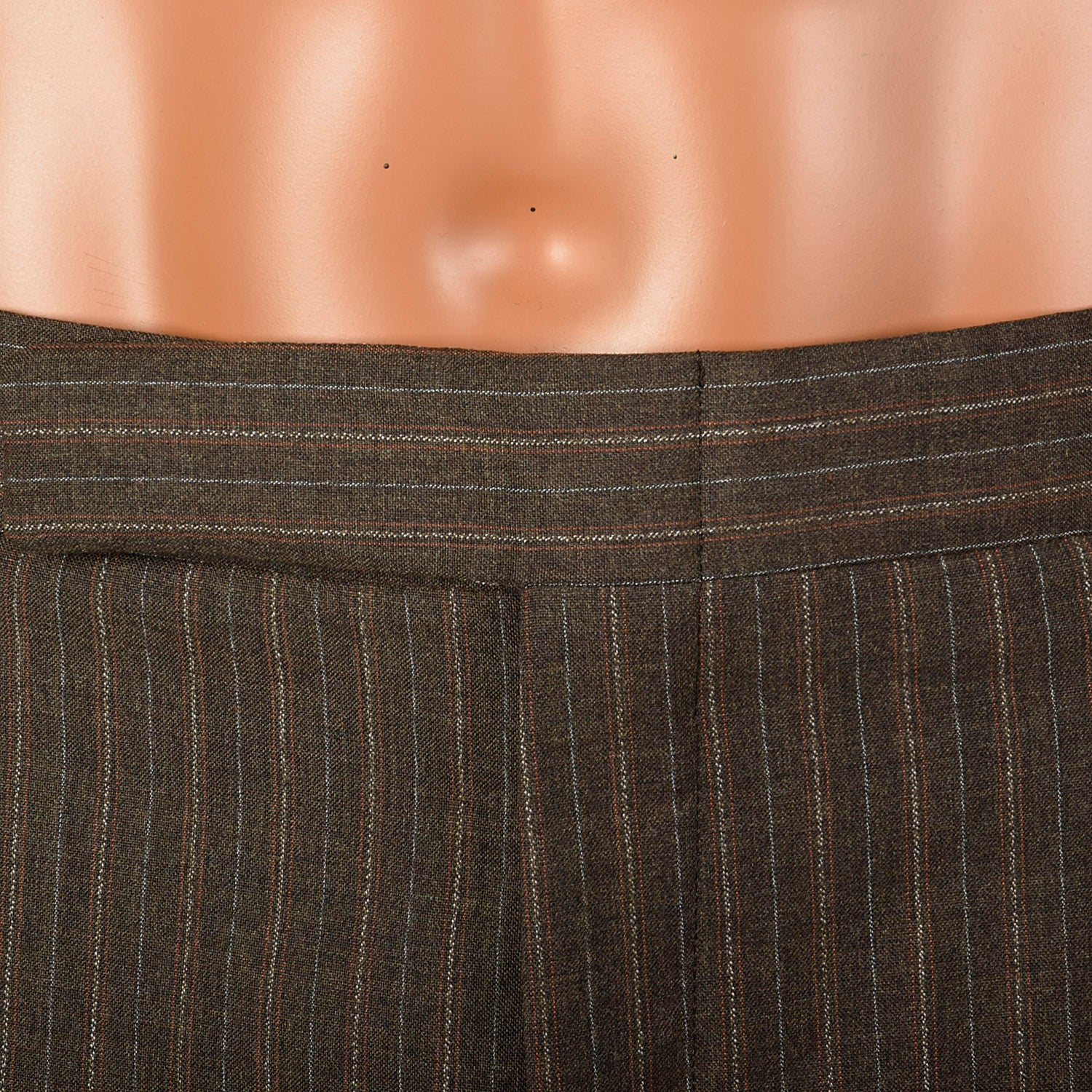 Large 1960s Brown Pinstripe Pants