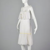 1970s White Eyelet Dress