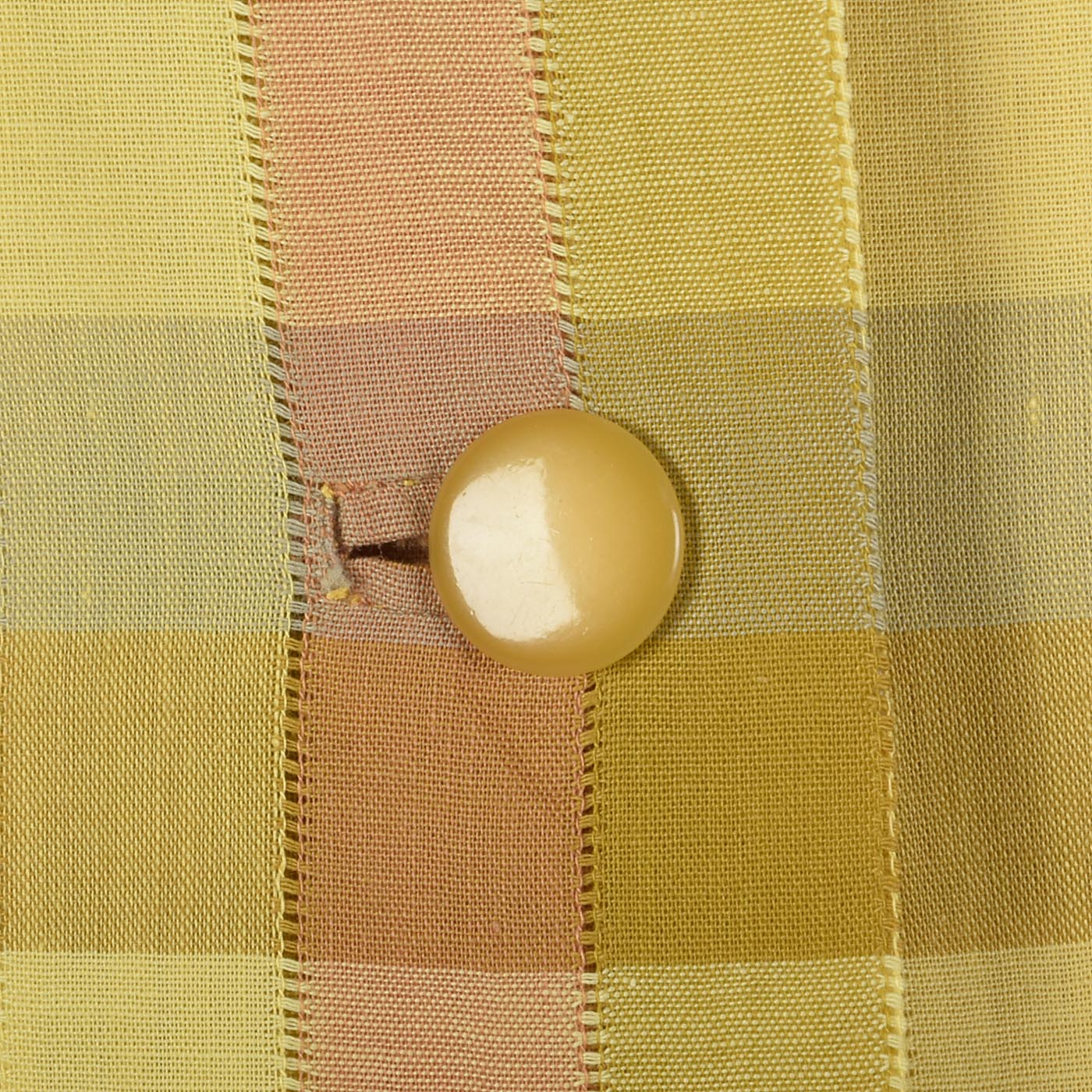 1950s Yellow Plaid Cotton Day Dress