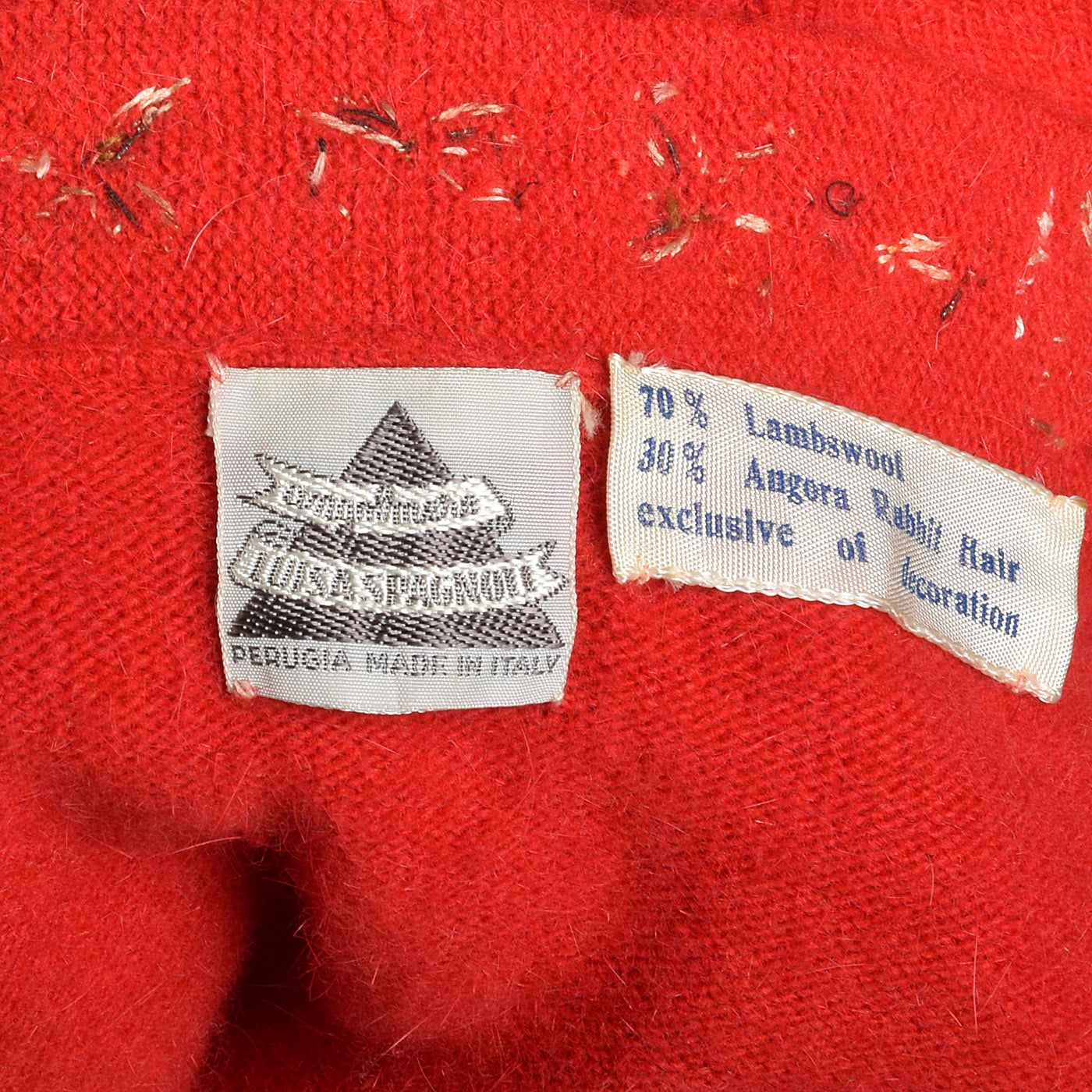 1950s Red Sweater with Metal Thread Trim