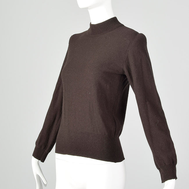 Sonia Rykiel 1990s Brown Long Sleeve Mockneck Sweater