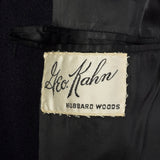 42 Large 1950s Mens Black Cashmere Overcoat