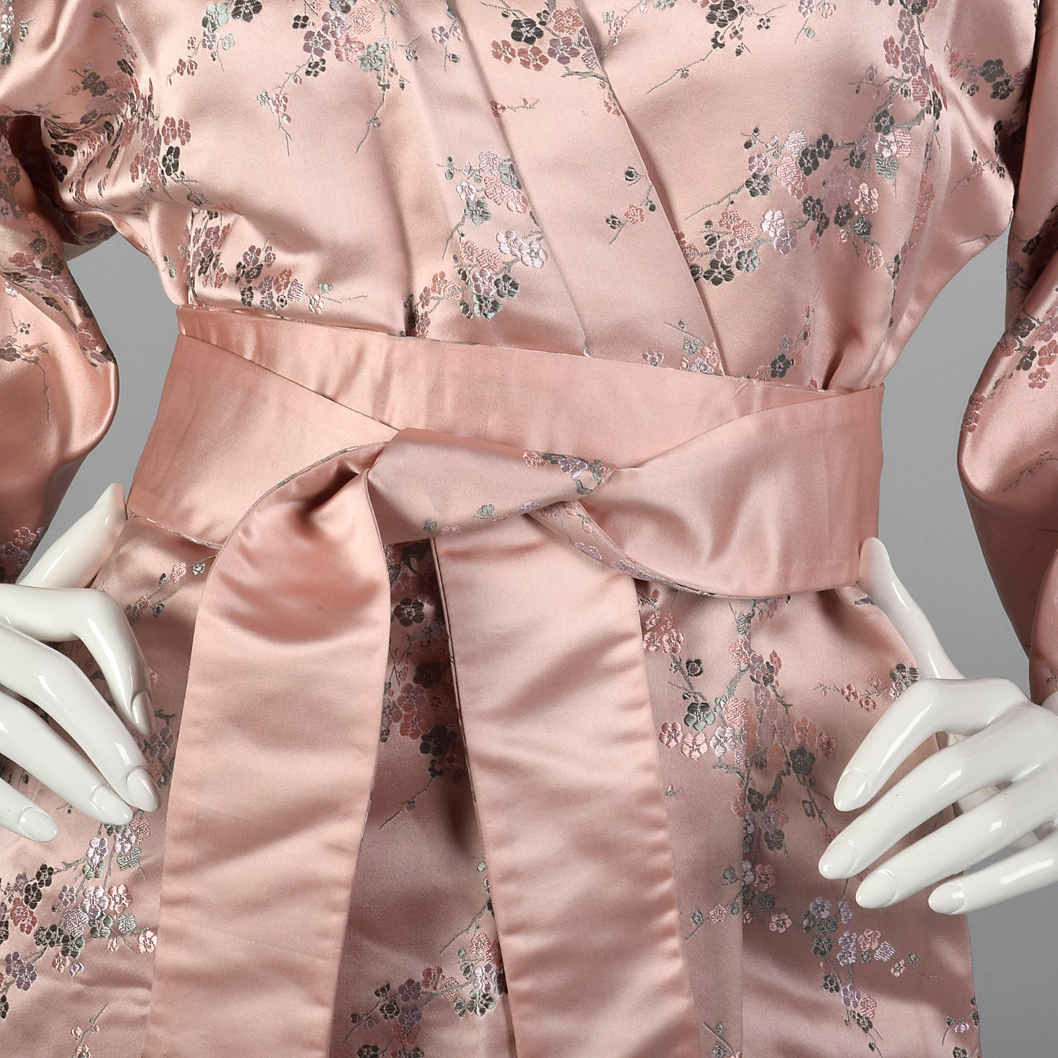 Dynasty 1960s Pink Silk Wrap Jacket and Cigarette Pant Set