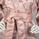 Dynasty 1960s Pink Silk Wrap Jacket and Cigarette Pant Set