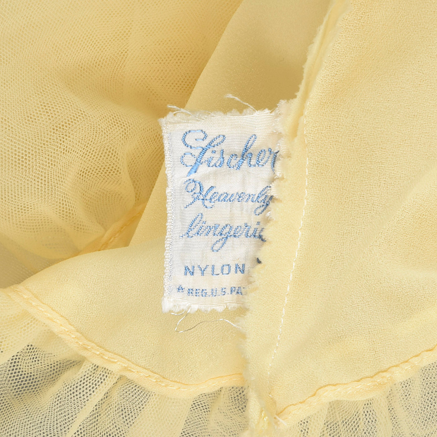 1950s Yellow Nightgown with Ruffled Bust