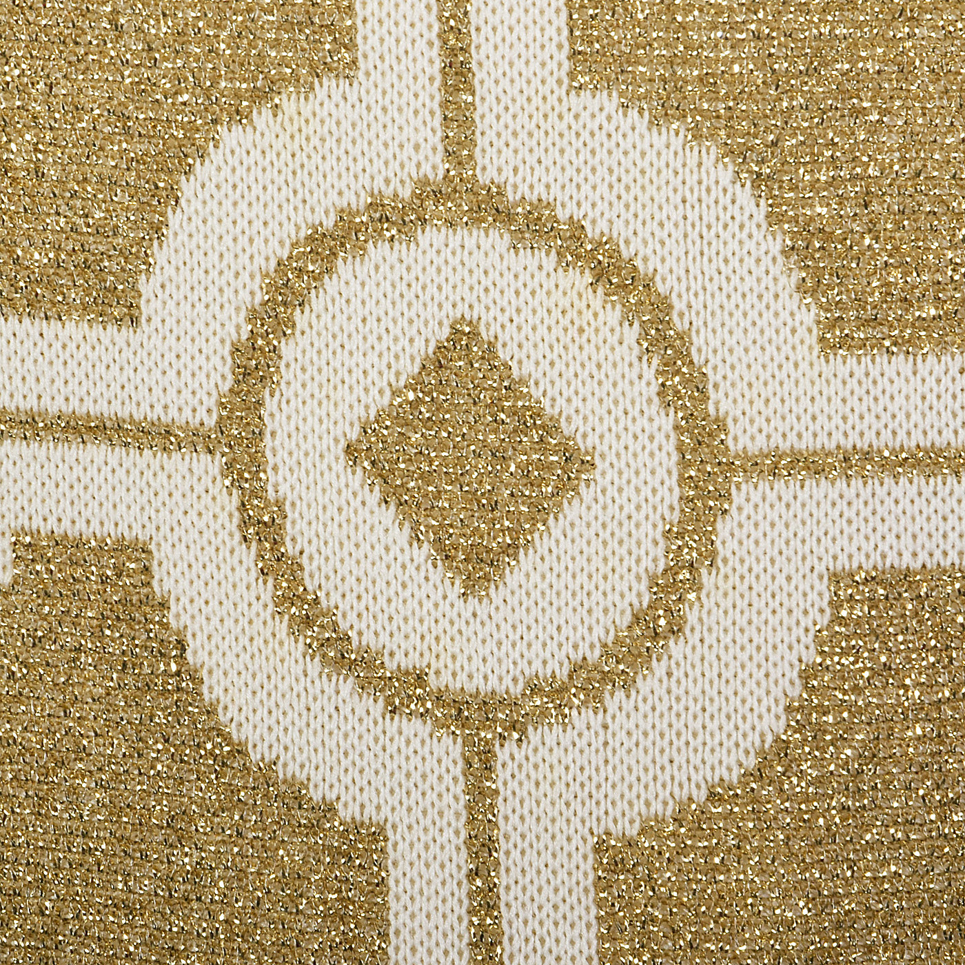 Incredible 1960s Balmain Les Tricots Geometric Gold Knit Maxi Dress
