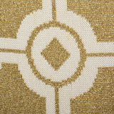 Incredible 1960s Balmain Les Tricots Geometric Gold Knit Maxi Dress