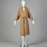 Medium Diane Von Furstenberg 1970s Tan Sweater Dress
