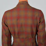 1950s Mens Pendleton Red Plaid Wool Robe