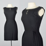 1950s Little Black Dress with White Topstitching