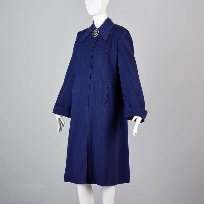 1940s Navy Coat with Lucite Button