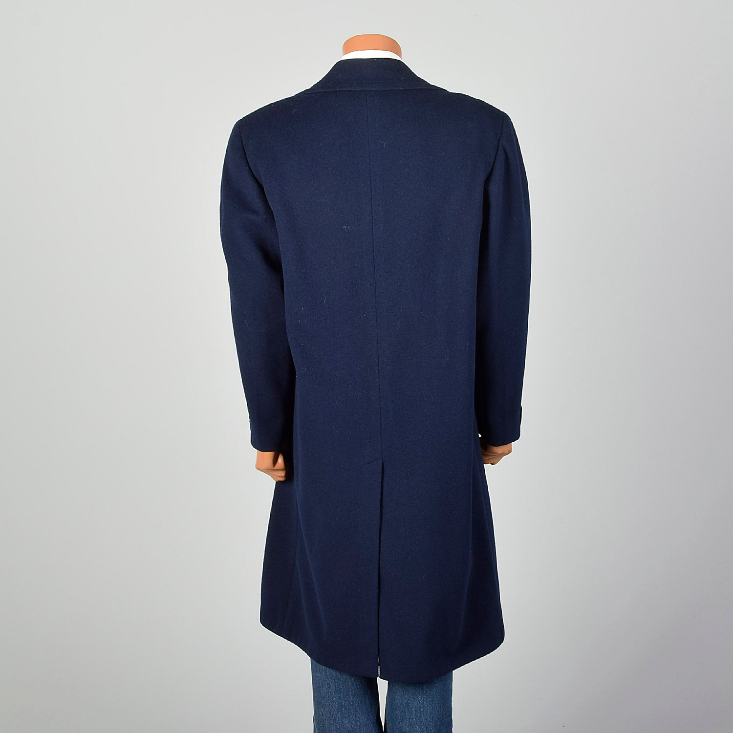 Large 1950s NavyDouble Breasted  Coat