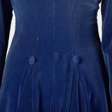 1940s Blue Velvet Princess Coat