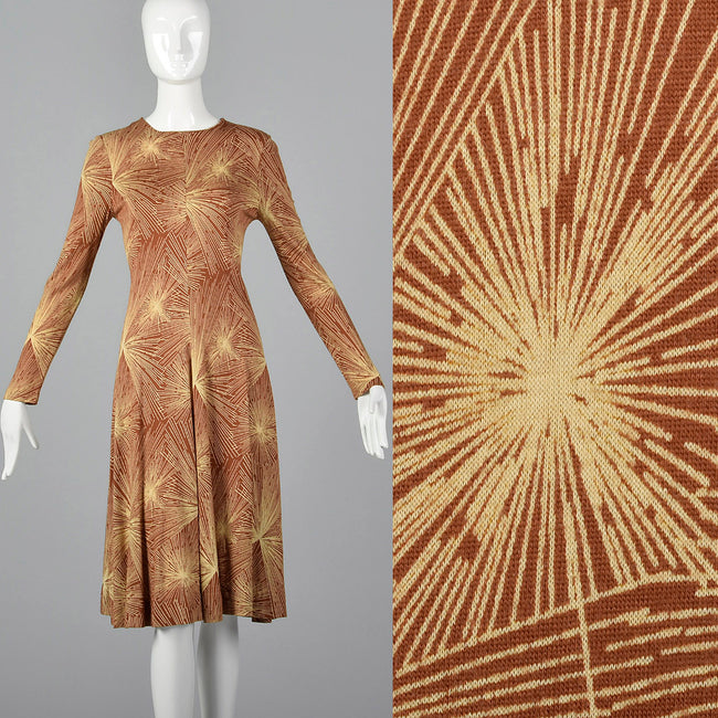 1970s Diane Von Furstenberg Brown Knit Dress