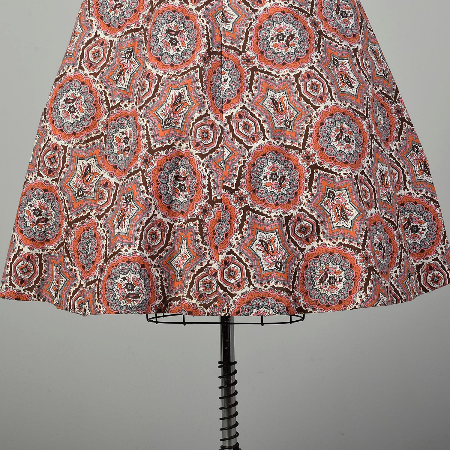 XL 1950s Day Dress Cotton Short Sleeve Volup Bohemian Print Casual Summer Shirtwaist