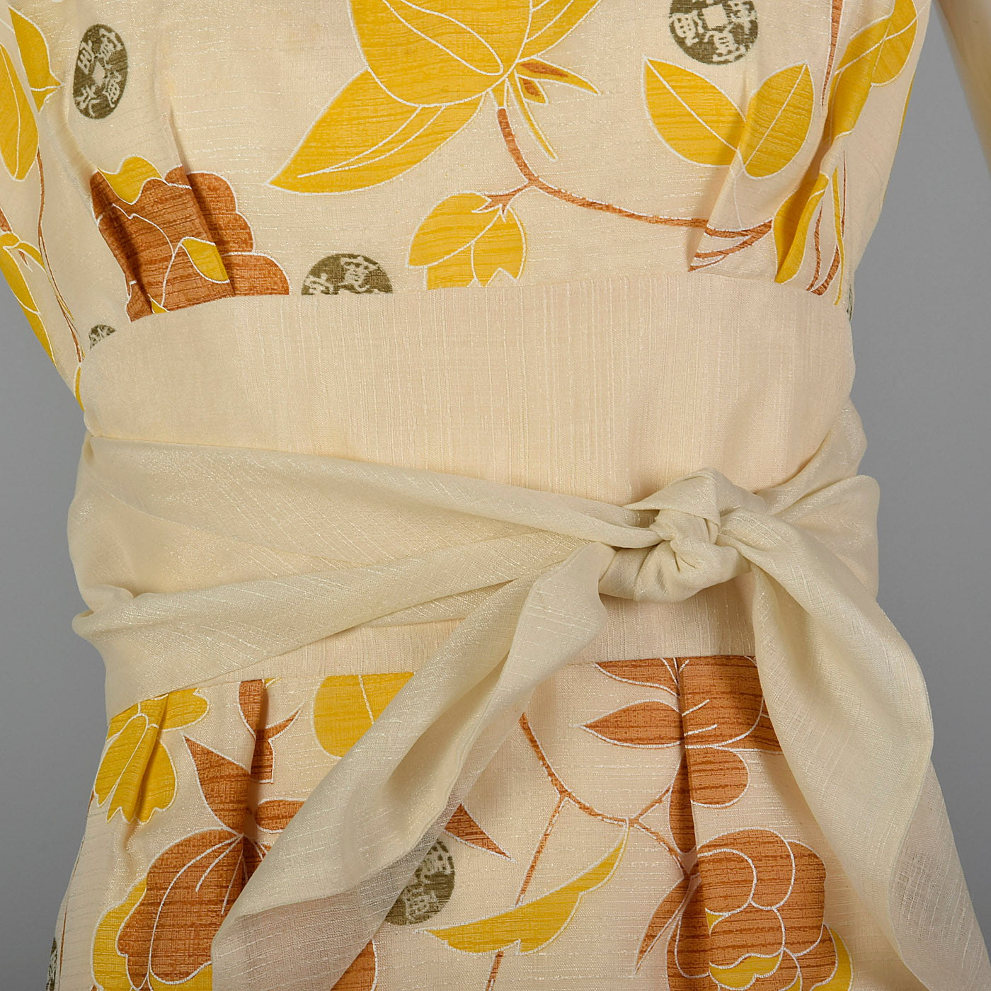 1970s Alfred Shaheen Tie Waist Maxi Dress