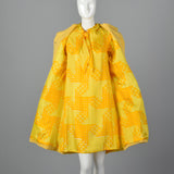 1960s Pat Sandler Bonwit Teller Yellow Silk Dress and Coat Set