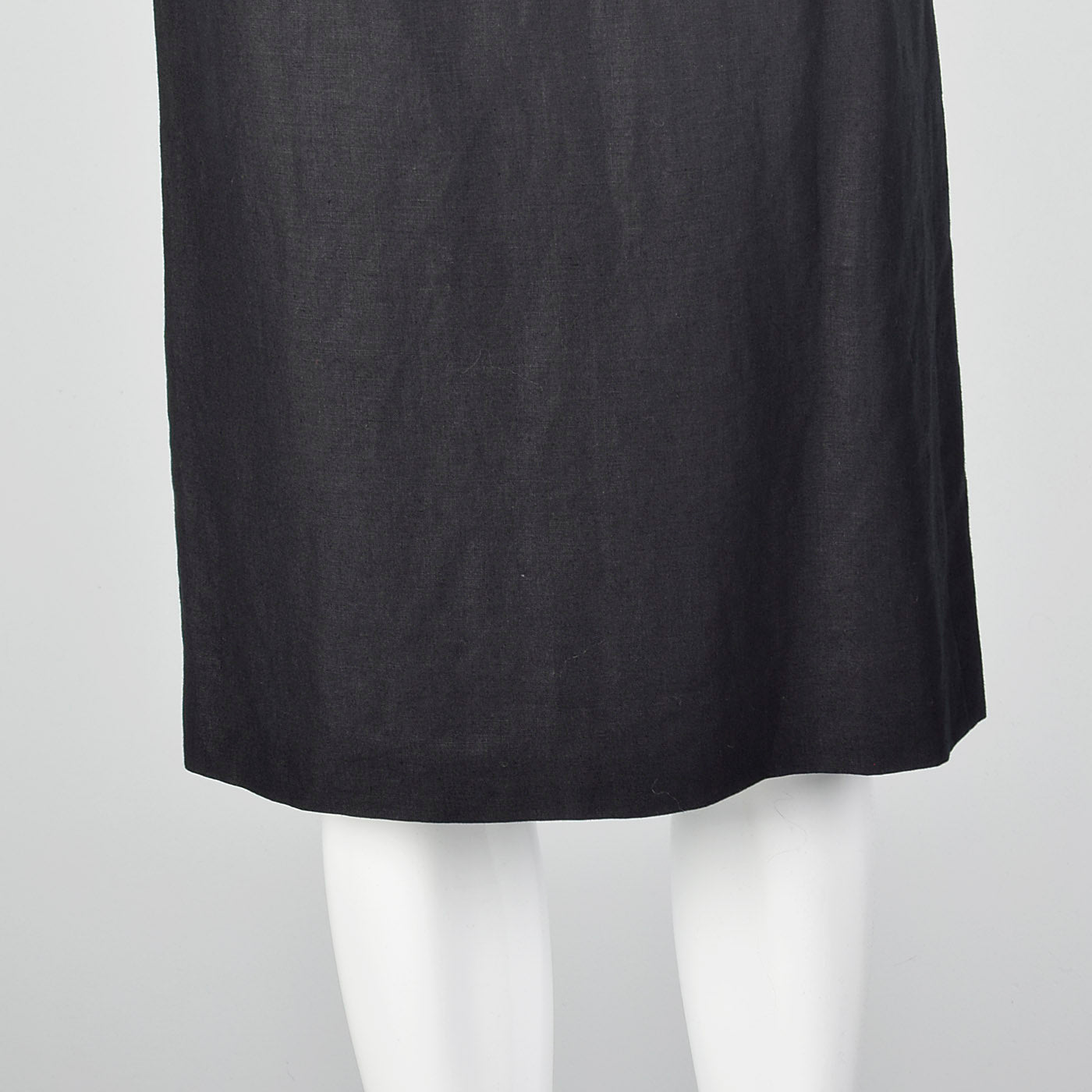 1980s Yves Saint Laurent Rive Gauche Black Linen Pencil Skirt