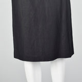 1980s Yves Saint Laurent Rive Gauche Black Linen Pencil Skirt