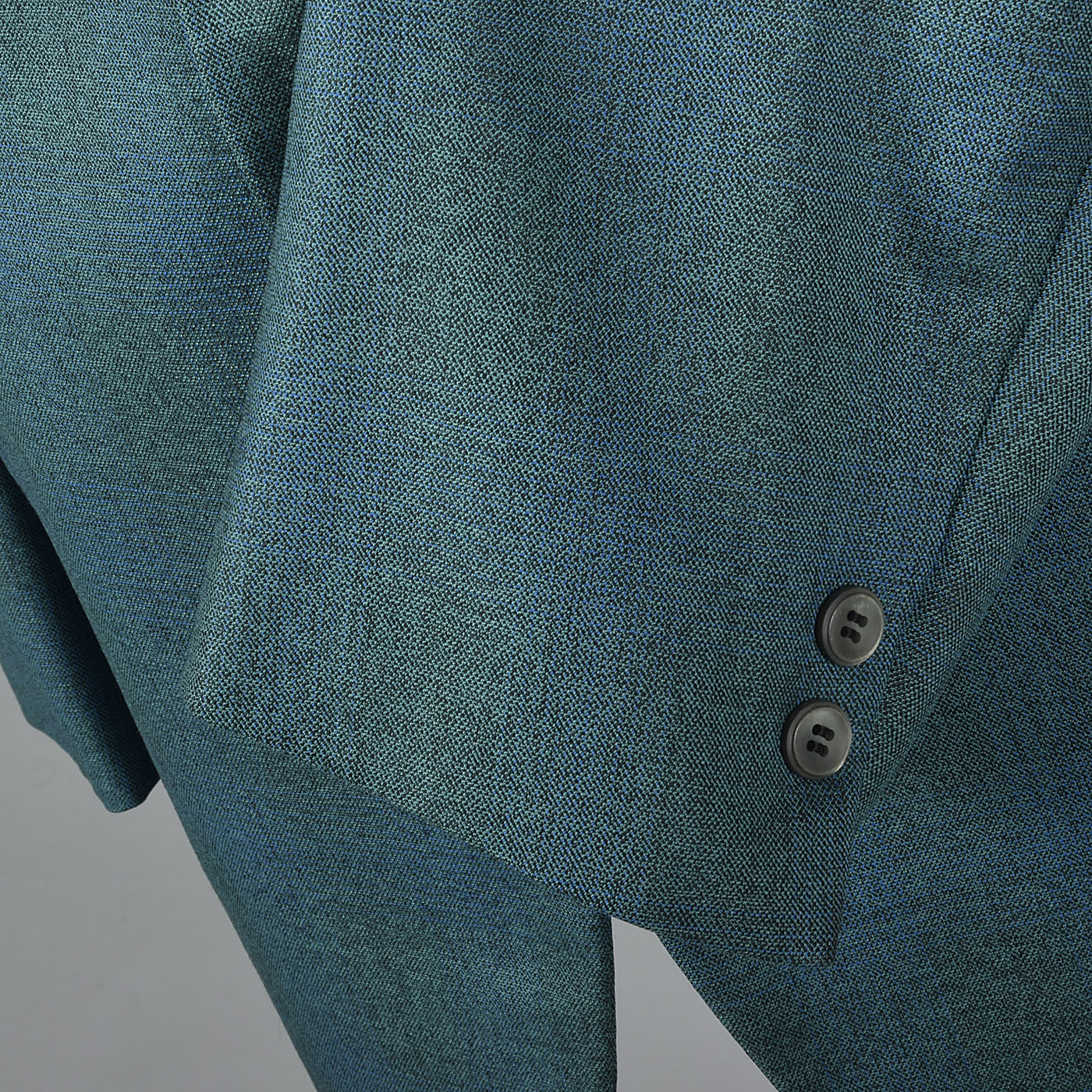 1970s Blue Green Stripe Jacket with Wide Lapels