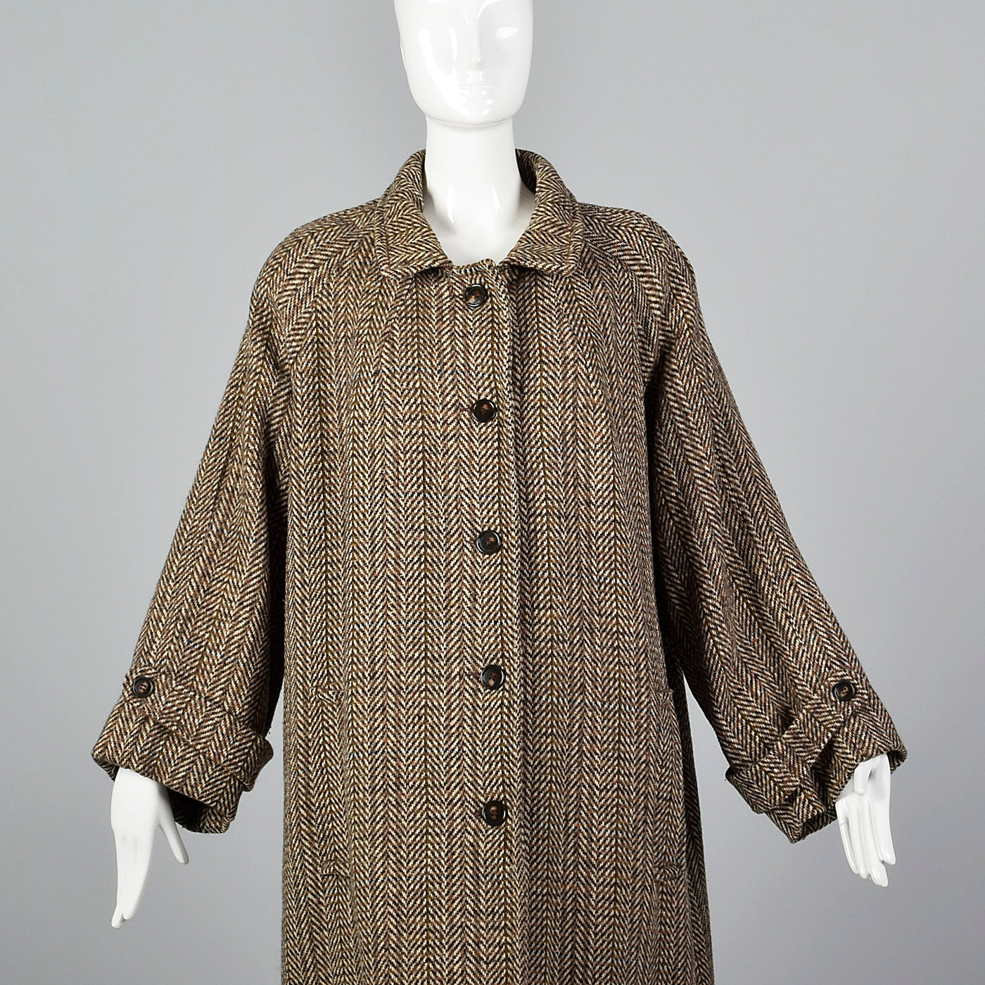 1980s Oversized Tweed Overcoat
