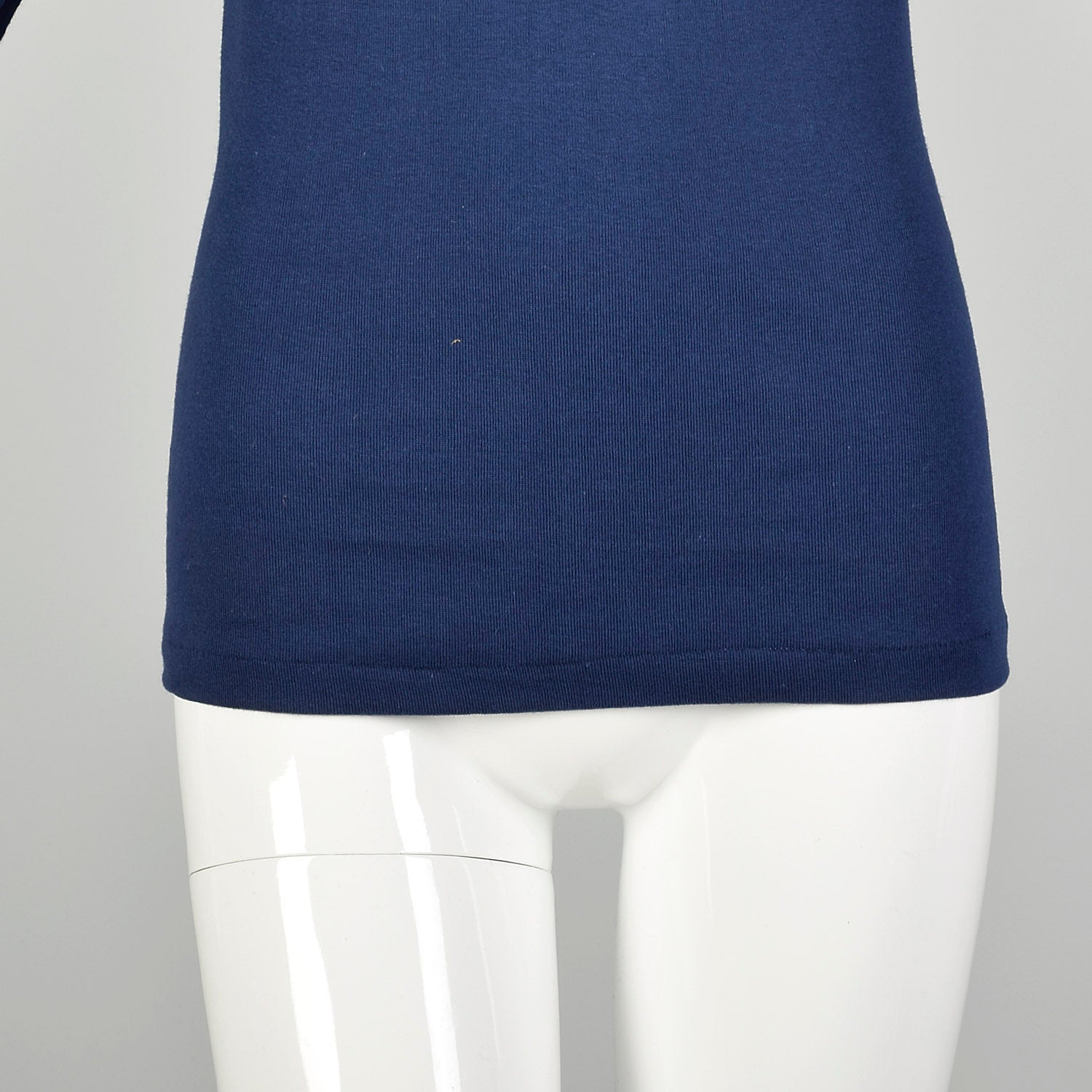 XS 1960s Deadstock Navy Blue Lightweight Long Sleeve Turtleneck Shirt